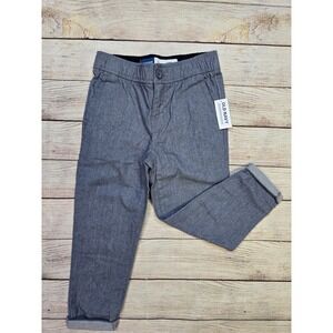 Old Navy Boy's Chino Built-In Flex Taper Pants Size XS 5 NWT‎ Blue rolled bottom